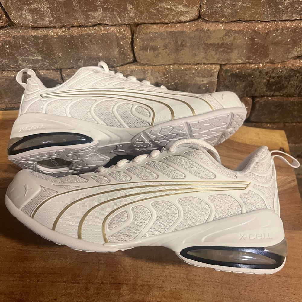 Puma X Cell White and Gold women’s size 7 BNWT